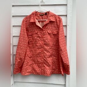Eddie Bauer Red Floral Button-Up Shirt
